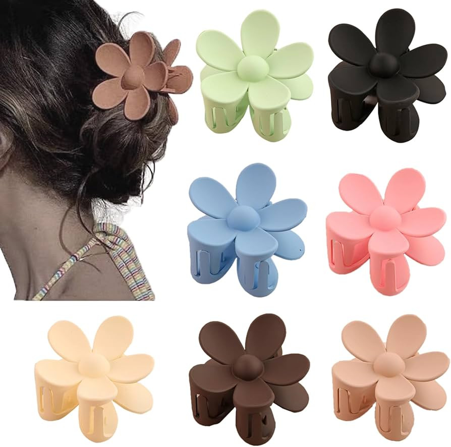 Flower Hair Clip, Nonslip Flower Claw Clips, Strong Hold Hawaiian Claw Clip for Medium Thick Hair... | Amazon (DE)