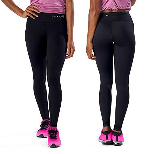 Active Research Women's Compression Pants - Leggings Tights w/Pocket - M, Black | Amazon (US)