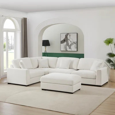 Eugenija Modular Sectional Sofa Extra Large Corner Couch With Ottoman | Wayfair North America