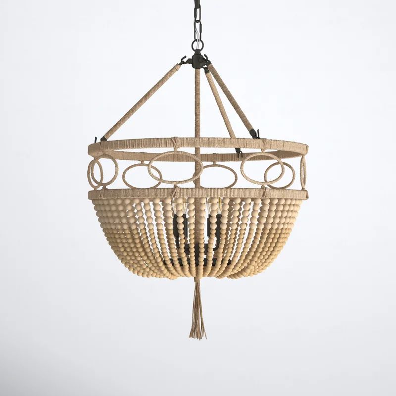 Sadie 4 - Light Unique Empire Chandelier with Rope Accents | Wayfair Professional