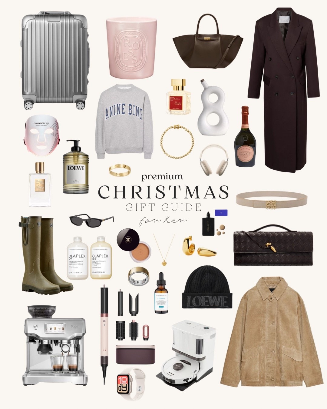 Premium gift guide for her 🎁

Gift guide, Christmas, premium gifts, over £100, haircare, suede jacket, Frankie shop, coffee machine, wine, perfume, rimowa, Loewe, Bottega, 

#LTKgiftguide #LTKuk #LTKwinter