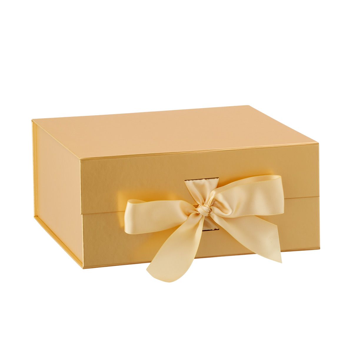 Gold Collapsible Gift Box with Bow | The Container Store