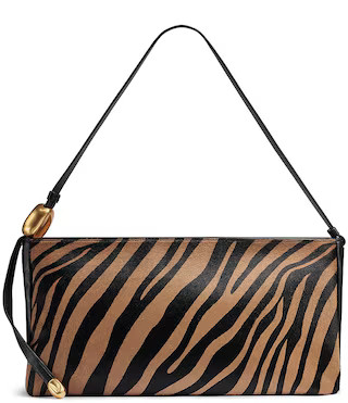 Donna Karan Zebra Velvet Large Shoulder Bag - Black/Tan | Dillard's