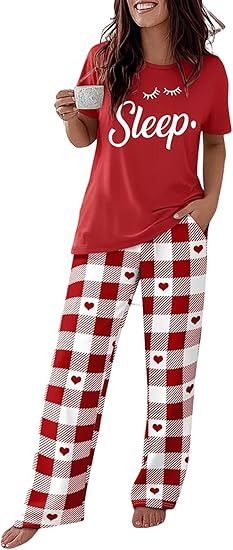 CHICME Womens Pajamas Sets 2 Piece Short Sleeve Lounge Set Printed Loose Pants Pj Sets Loungewear... | Amazon (US)