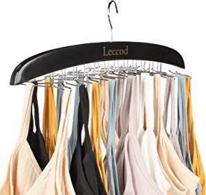 Leccod Upgrade Tank Top Hanger, Bra Hangers Space Saving Wooden 360° Rotating Non-Slip 24 Foldab... | Amazon (US)