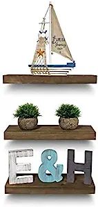 Mark One Home Goods Rustic Farmhouse 3 Tier Justified Floating Wood Shelf - Floating Wall Shelves... | Amazon (US)