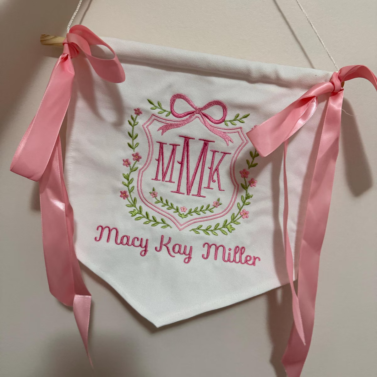 Custom Baby Banner, Welcome Banner With Floral Crest, Bows Baby Banner, Hospital Door Sign, Baby ... | Etsy (US)
