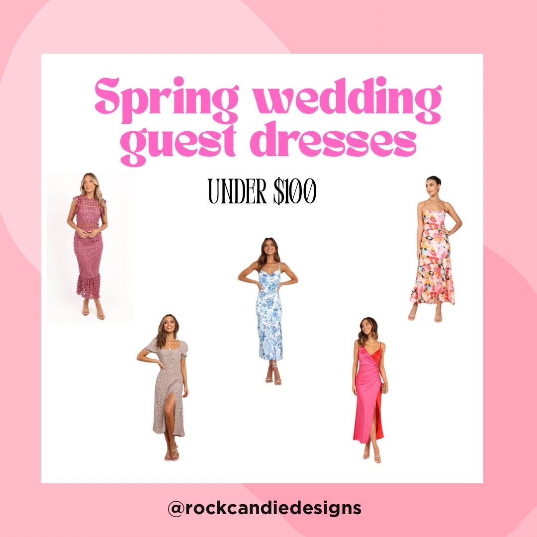 Spring wedding guest dresses that are all under $100 and are $40 off right now at Target!! They’re super pretty and you can dress them up for a more formal church wedding with an updo or soft curls or dress them down for a beach wedding with beach waves! Petal and Pup for the win! 

#LTKgrwm #LTKWedding #LTKSaleAlert