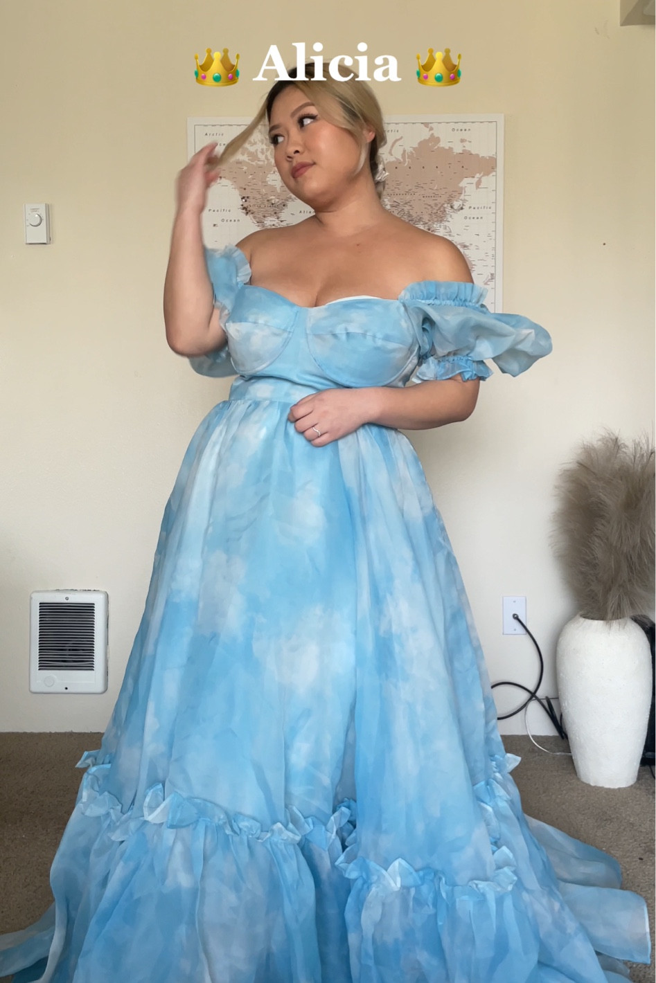 baby blue strapless dress Sky Blue Strapless Layered Tulle Prom Dress with Sequins Red / 10 main image 0