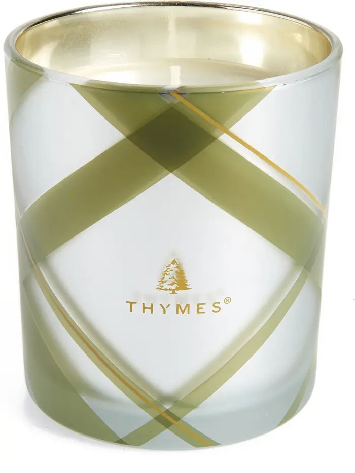 Thymes Frasier Fir Frosted Plaid Medium Candle | Nordstrom | Nordstrom