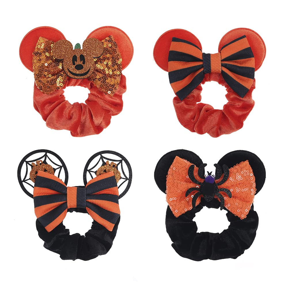 JIAHANG Halloween Velvet Mouse Ear Hair Scrunchies Pumpkin Spider Bow Ponytail Holders Festival C... | Amazon (US)