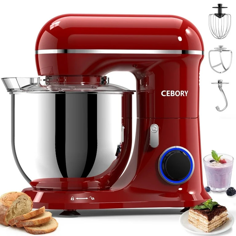 CEBORY 3-IN-1 Stand Mixer, 6.5 QT Tilt-Head 10-Speed Food Mixer, Kitchen Electric Mixer with Doug... | Walmart (US)