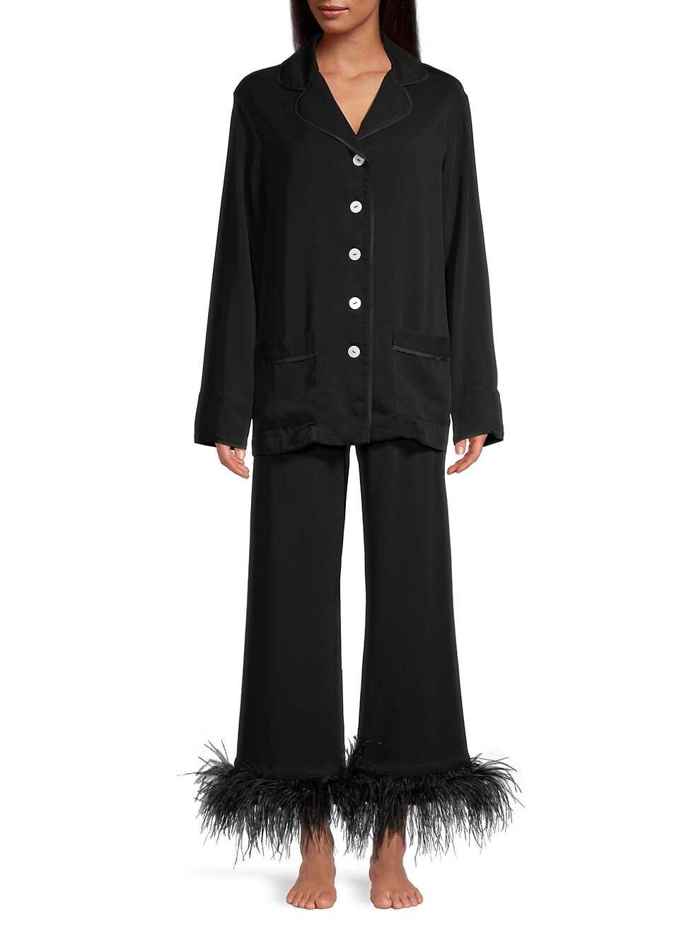 Party Faux Feather 2-Piece Pajama Set | Saks Fifth Avenue