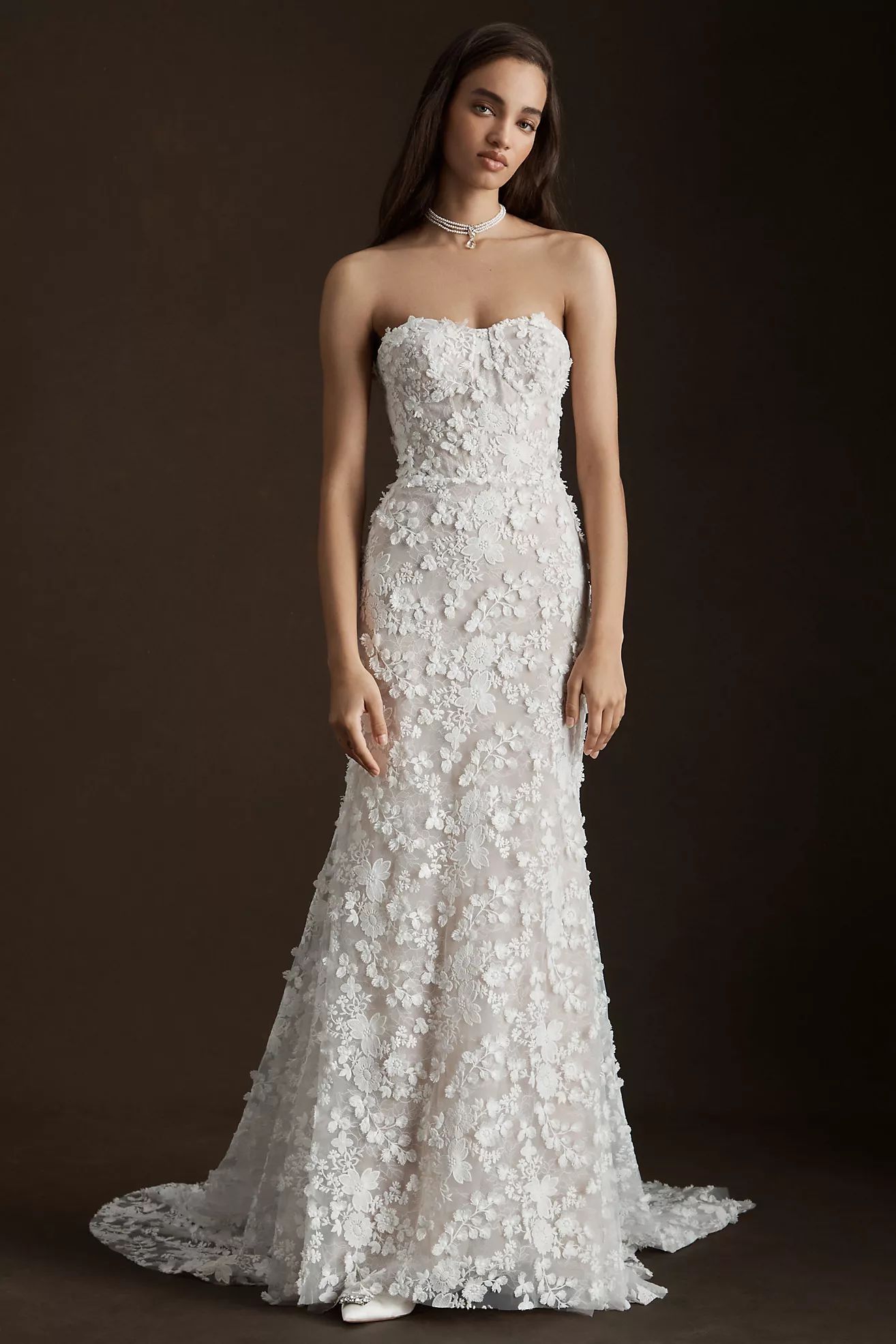 Willowby by Watters Cecilia Convertible-Sleeve Corset Lace Wedding Gown | Anthropologie (US)