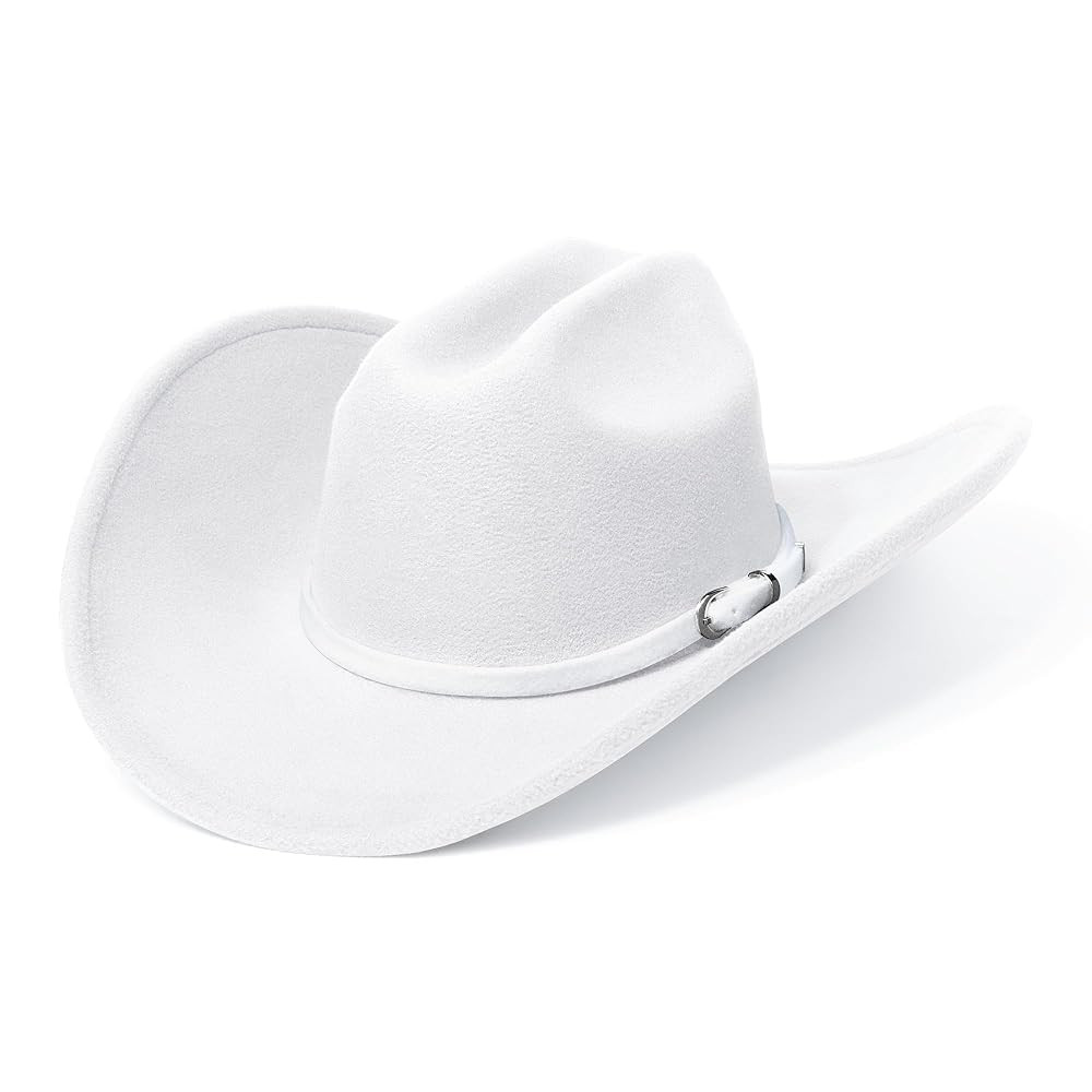 SAJUZEN Cowboy Hats for Women and Men with Wide Brim Felt Western Hats for Cowgirls and Cowboys | Amazon (US)