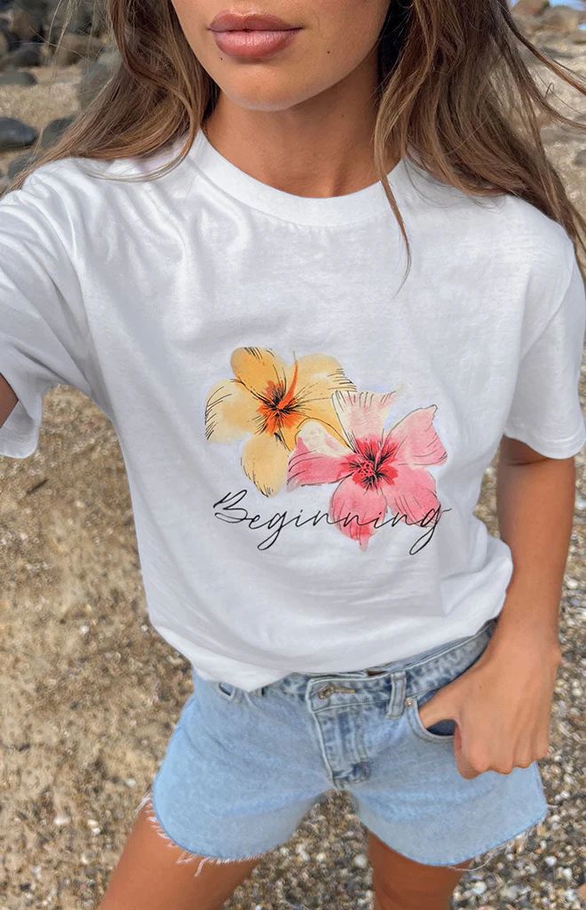 Aloha White Floral Printed Shirt | Beginning Boutique (US)