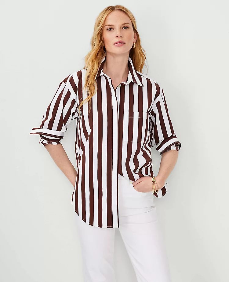 Striped Oversized Shirt | Ann Taylor (US)