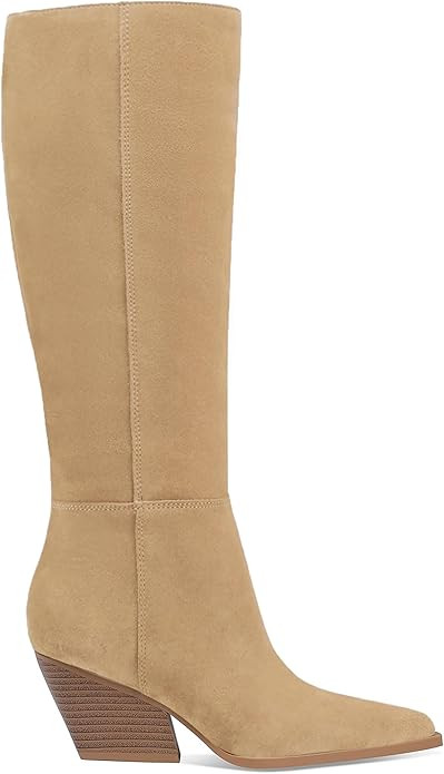 Mattiventon Knee High Boots Women Fall Chunky Heel Tall Snip Toe Pull on Womens Comfortable Trend... | Amazon (US)