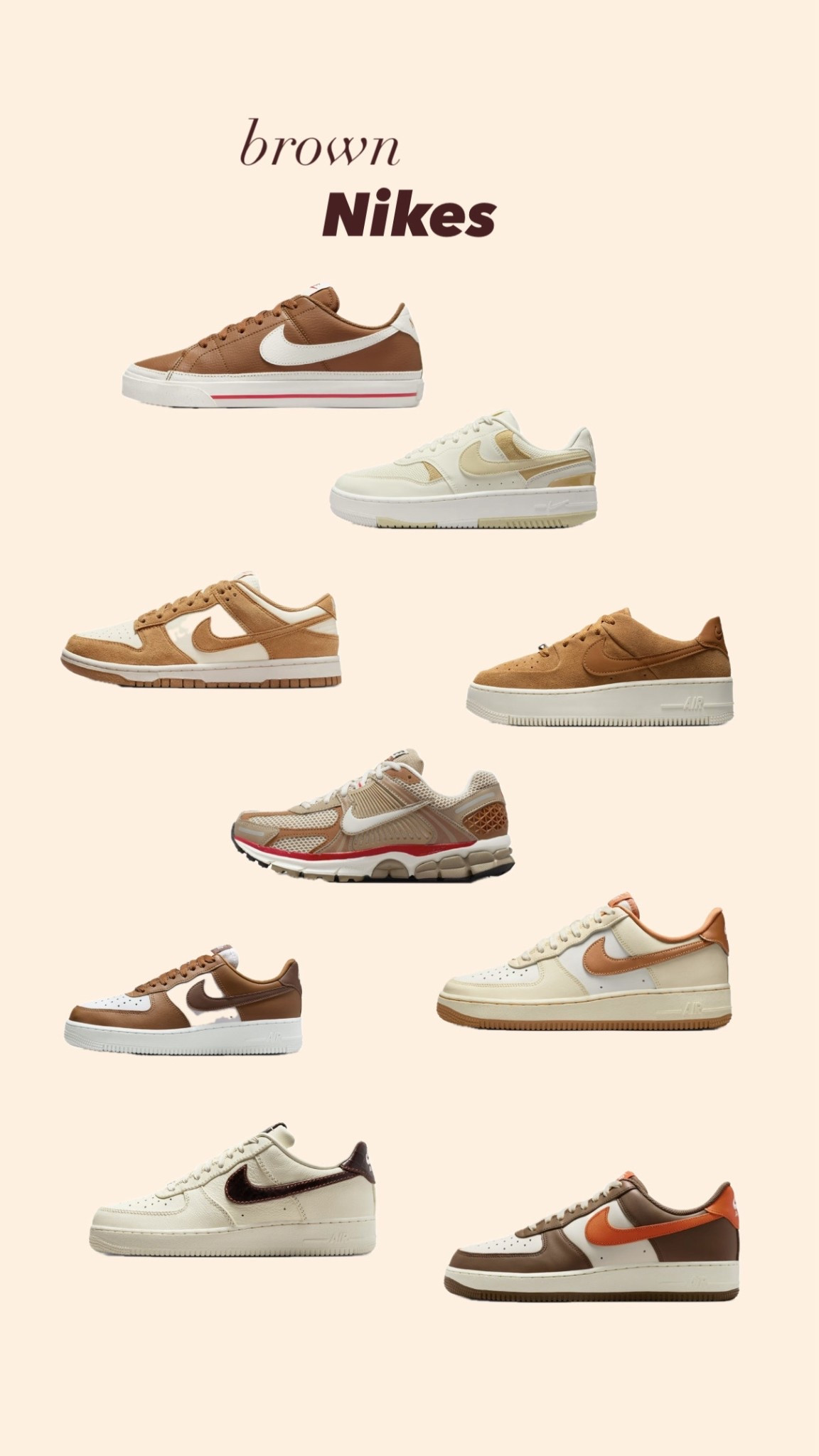 Brown/cream Nikes 