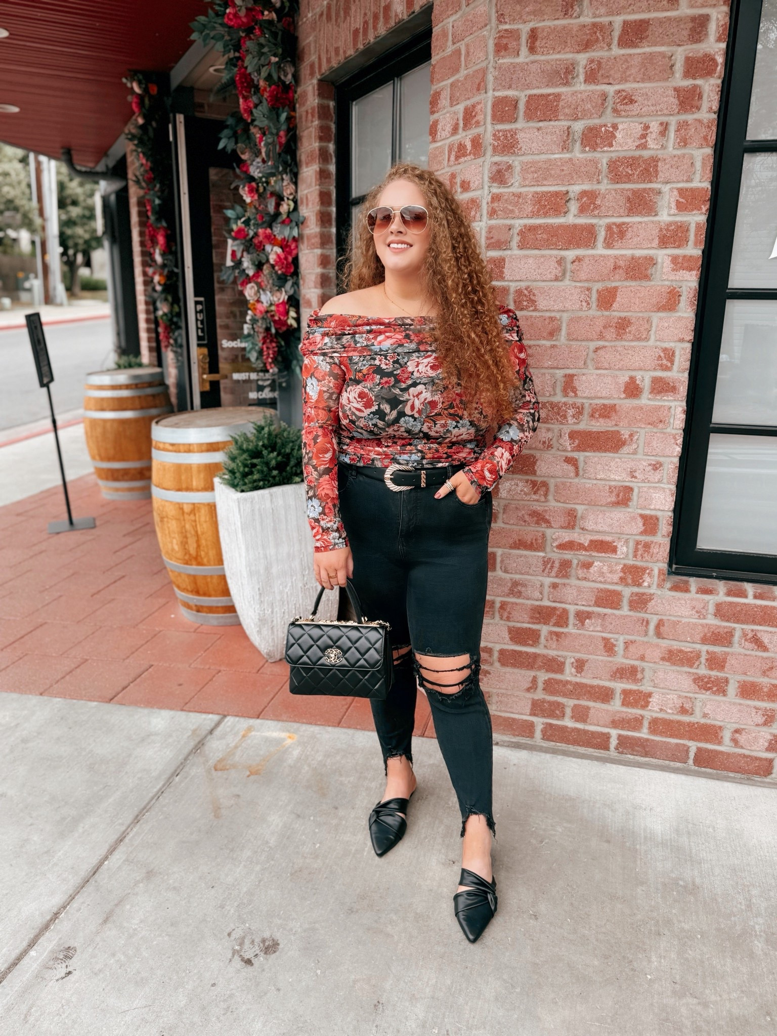 🌹Off the shoulder + floral = instant date night magic ✨ This top is giving just enough drama 👀 Flirty, feminine, and perfect for dinner plans, cocktails, or a spontaneous night out 💋 date night look | amazon date night outfit | amazon date night look | amazon date night finds | sexy date night outfit | amazon date night | off the shoulder top | amazon off the shoulder top | amazon floral top | floral top | black jeans | skinny jeans | black skinny jeans  | black jeans outfit | Amazon mules | black mules | amazon black mules | amazon fall mules | fall date night | fall date night outfit  | amazon finds | amazon fashion | amazon look | amazon outfit | amazon must haves 

#LTKSaleAlert #LTKFallSale #LTKMidsize