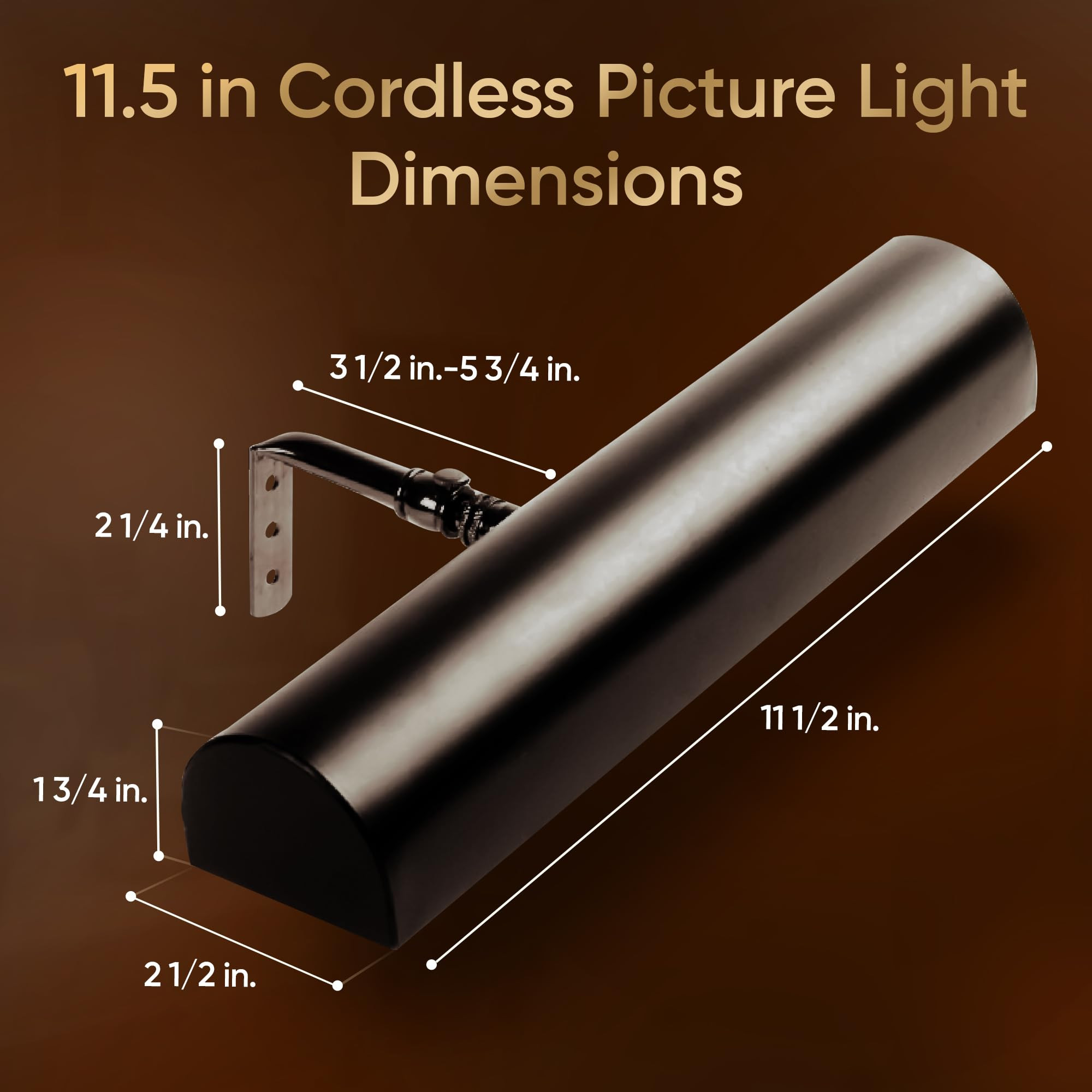 Concept Lighting 103L Cordless LED Picture Light, 11.5-Inch, Black | Amazon (US)