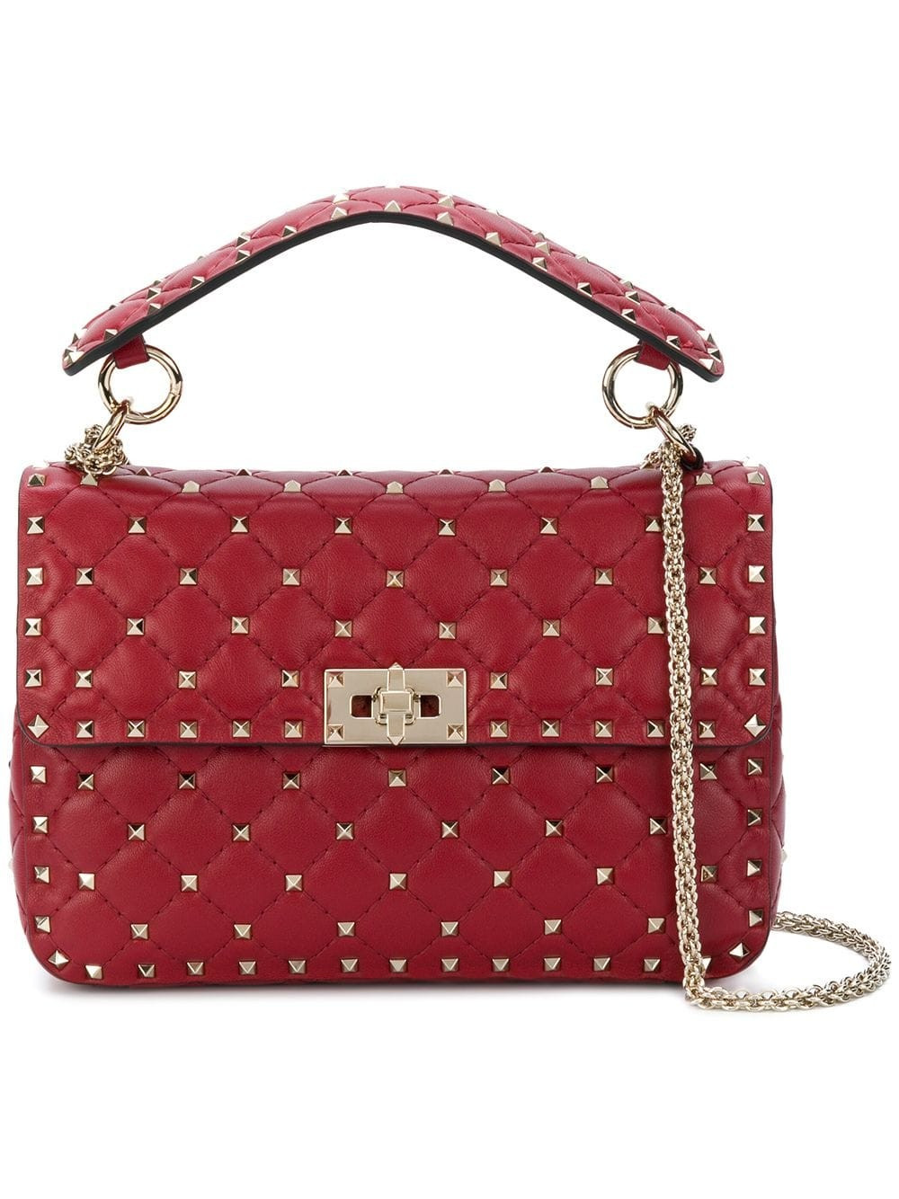 Valentino Garavani medium nappa Rockstud spike bag - Red | Farfetch Global