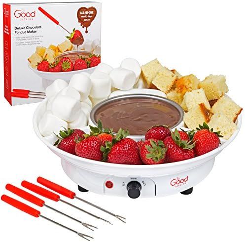 Chocolate Fondue Maker- Deluxe Electric Dessert Fountain Fondue Pot Set with 4 Forks and Party Se... | Amazon (US)