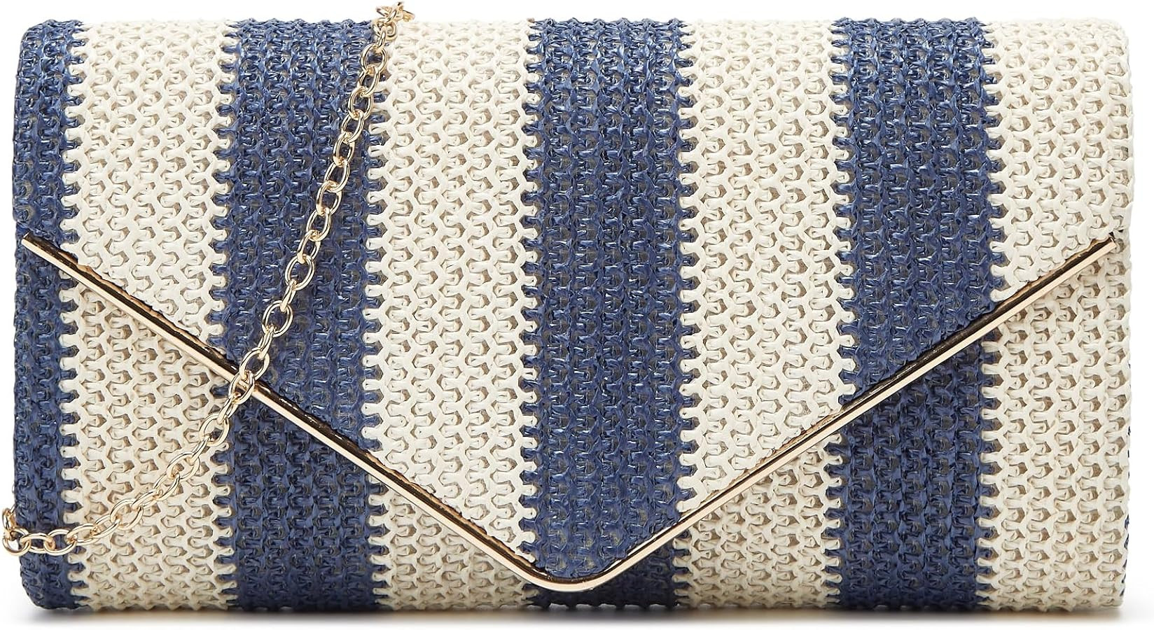Straw Clutch Bag Women Summer Woven Handbag Striped Chain Crossbody Envelope Shoulder Boho Beach ... | Amazon (US)