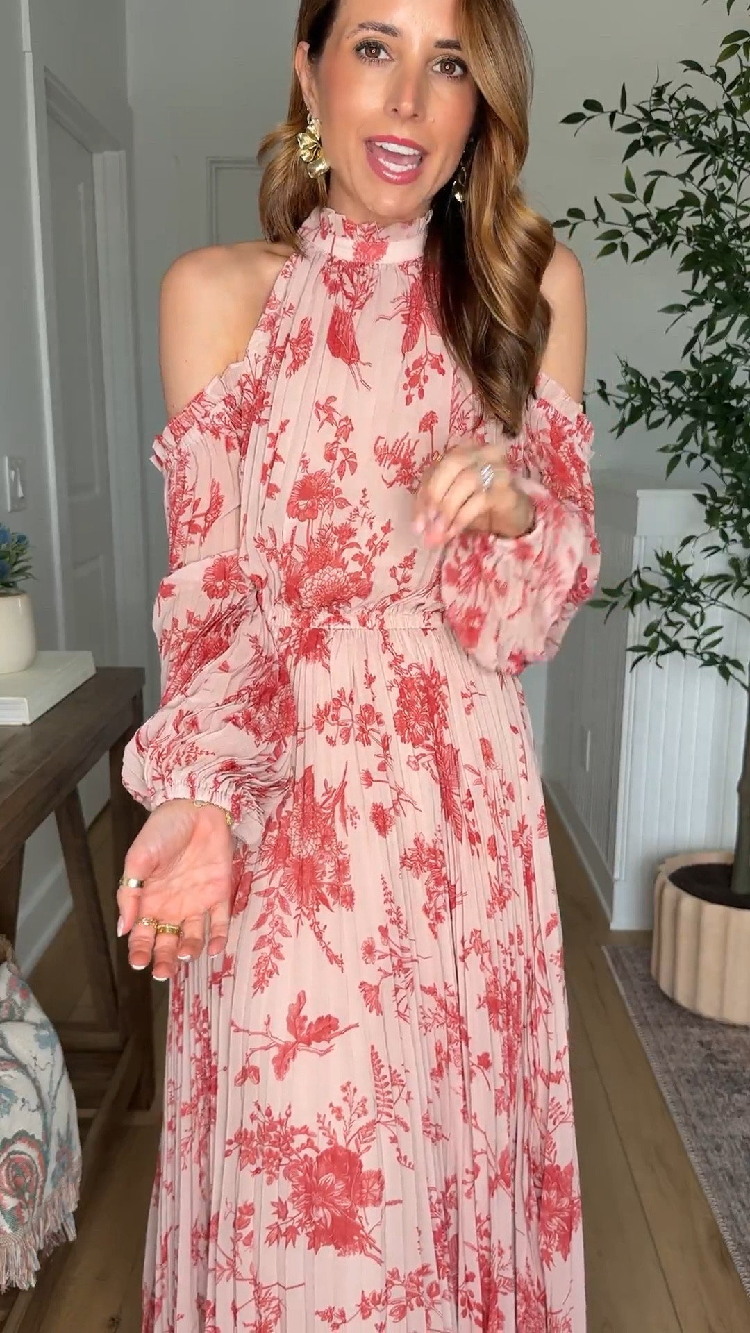 Spring wedding guest dresses. Summer wedding guest dresses. Baby shower dresses. Wedding shower dresses. Floral maxi dress. Spring event dresses. Summer event dresses. Destination wedding. Wearing smallest size. Gold heels are TTS. 

#LTKPetite #LTKTravel #LTKWedding
