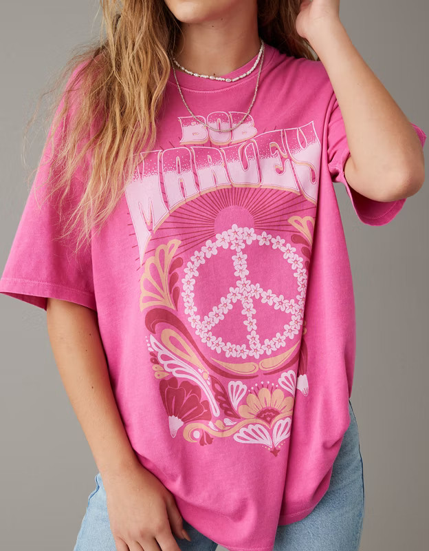 AE Oversized Bob Marley Graphic Tee | American Eagle Outfitters (US & CA)