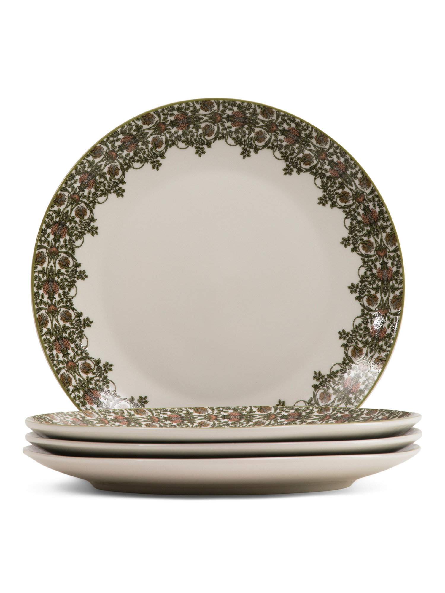 Set Of 4 10.5in Porcelain Botanica Dinner Plates | TJ Maxx