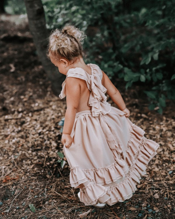 Nellie Ruffle Maxi Dress - Champagne | Bailey's Blossoms