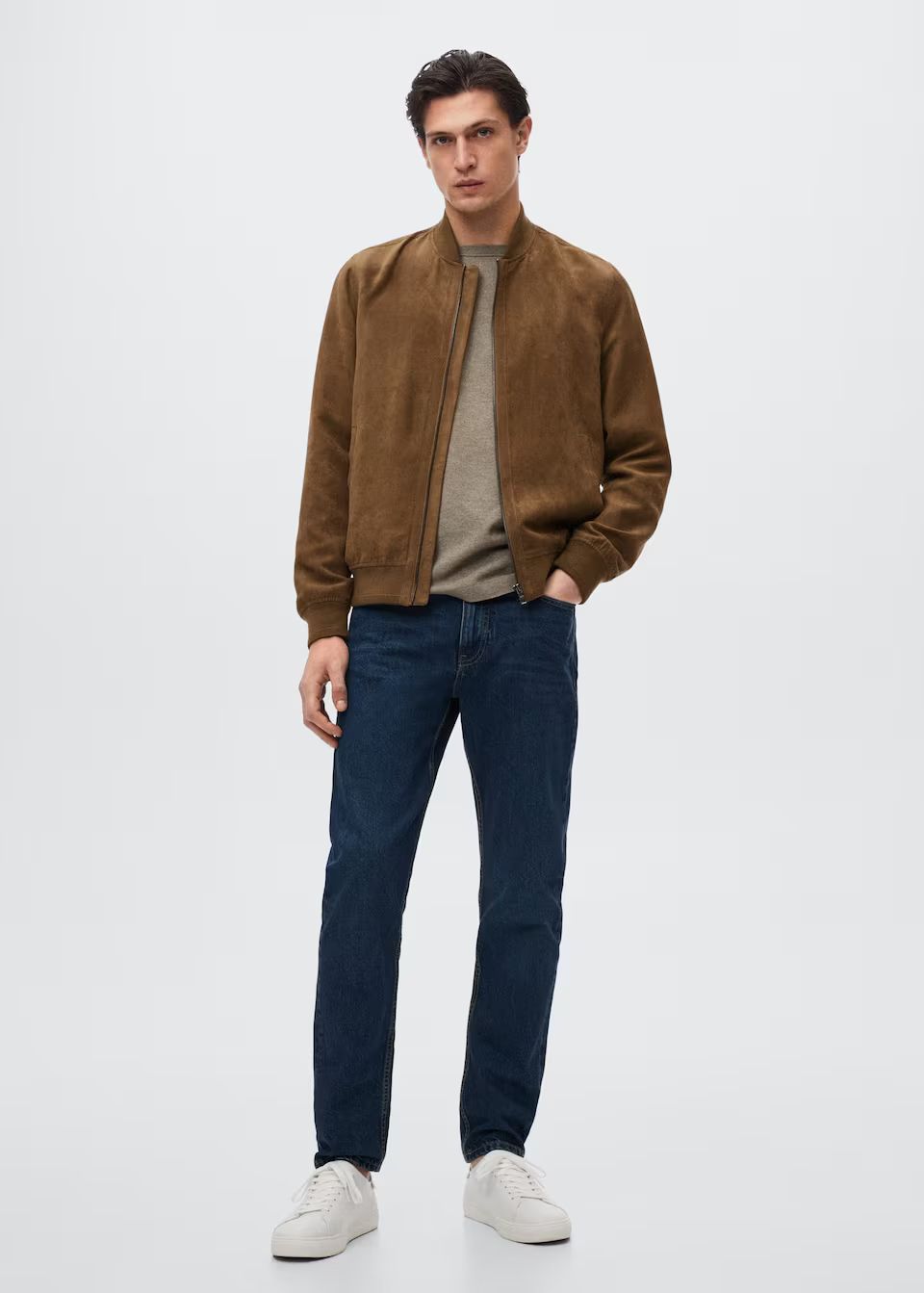 Suede-effect bomber jacket -  Men | Mango Man USA | MANGO (US)