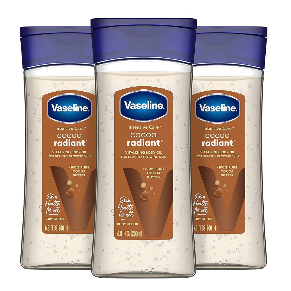 Vaseline Intensive Care Cocoa Radiant Pack of 3 for Glowing Skin Body Gel Oil Made with Pure Coco... | Amazon (US)