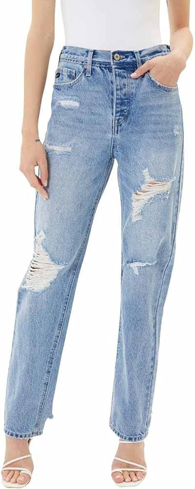 Kancan Women's High Rise Distressed 90'S Boyfriend Jeans - KC7860 | Amazon (US)