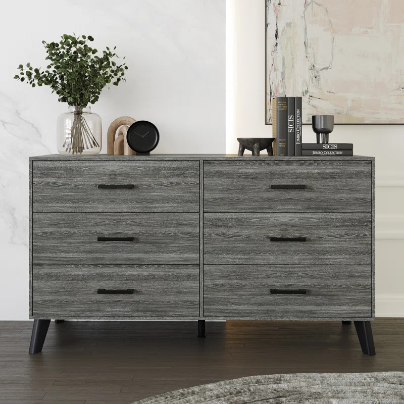 George Oliver Jeweldine 6 Drawer 52.56" W Double Dresser & Reviews | Wayfair | Wayfair North America