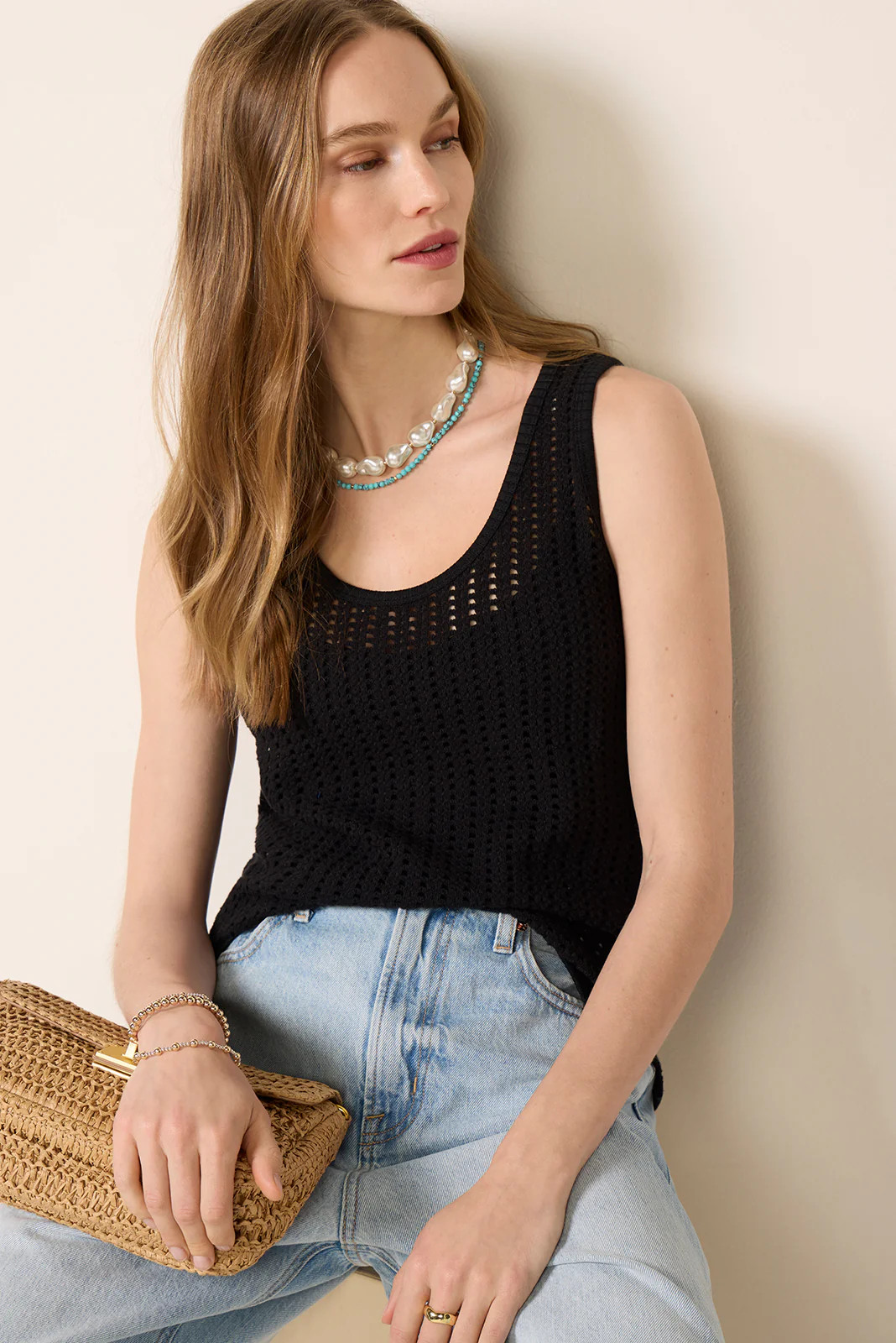 Ainsley Crochet Mesh Tank | Evereve