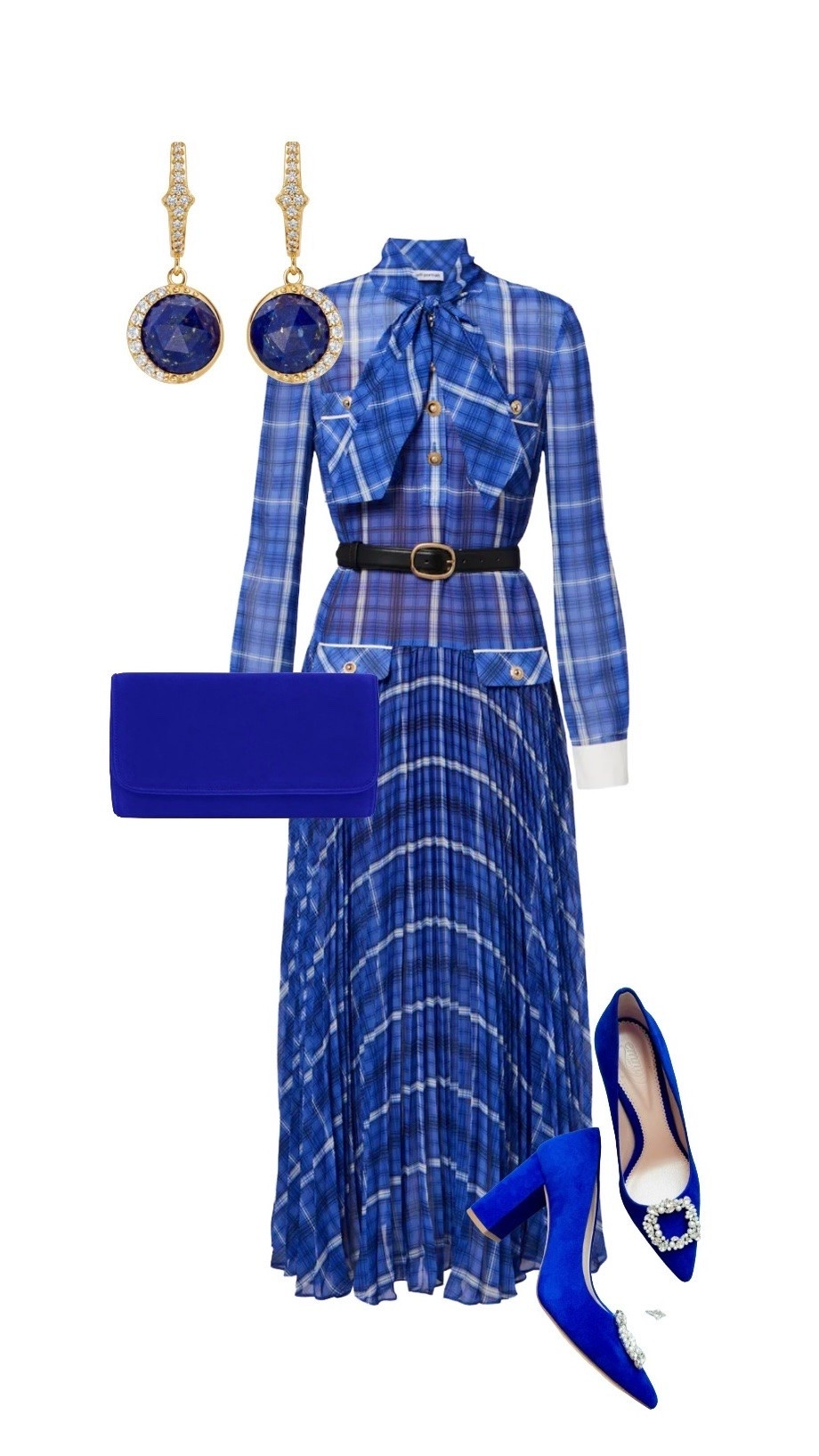 I am besotted with this new arrival dress! Here is how I would style 

Cobalt Blue Check Chiffon Midi Dress - New Season Self Portrait at MyTheresa

Cobalt Clutch Bag and Block Heeled Shoes (shoes on offer) Shown with Shoe Clips - Emmy London

Luna Lapis Gold Drop Earrings - Astley Clarke 

#LTKfashionmonth #LTKluxury #LTKShoes #LTKbag #LTKeurope #LTKdresses

#LTKuk #LTKluxury #LTKautumn