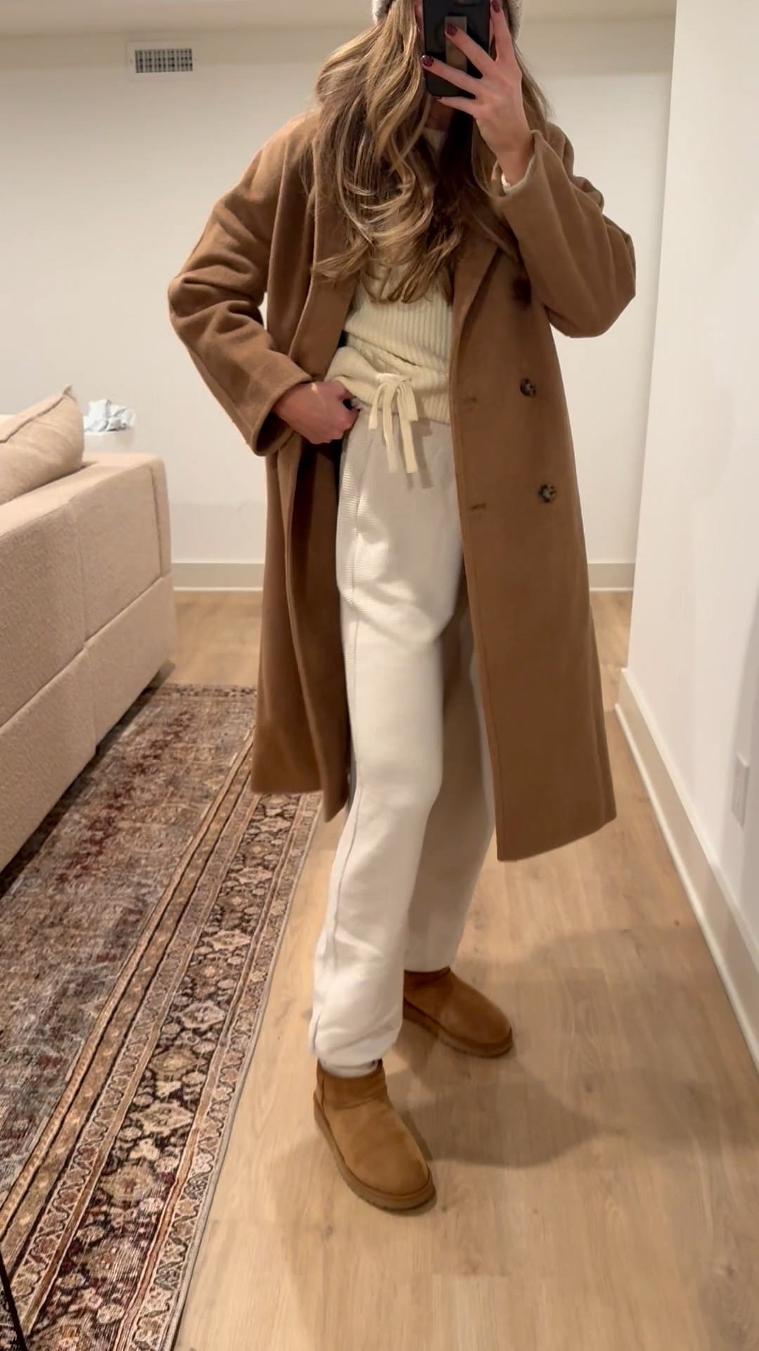 One oversized sweater 4 ways
Sizing:
Sweater runs oversized. Still wearing medium for extra length
Small tall in leggings and joggers
Medium in skirt for bump
Sized up to 29 in jeans for bump but they do run slightly bigger if you are not pregnant 
Medium tall in camel coat
Medium in fur coat
Medium in puffer coat

#LTKBump #LTKTall #LTKHoliday