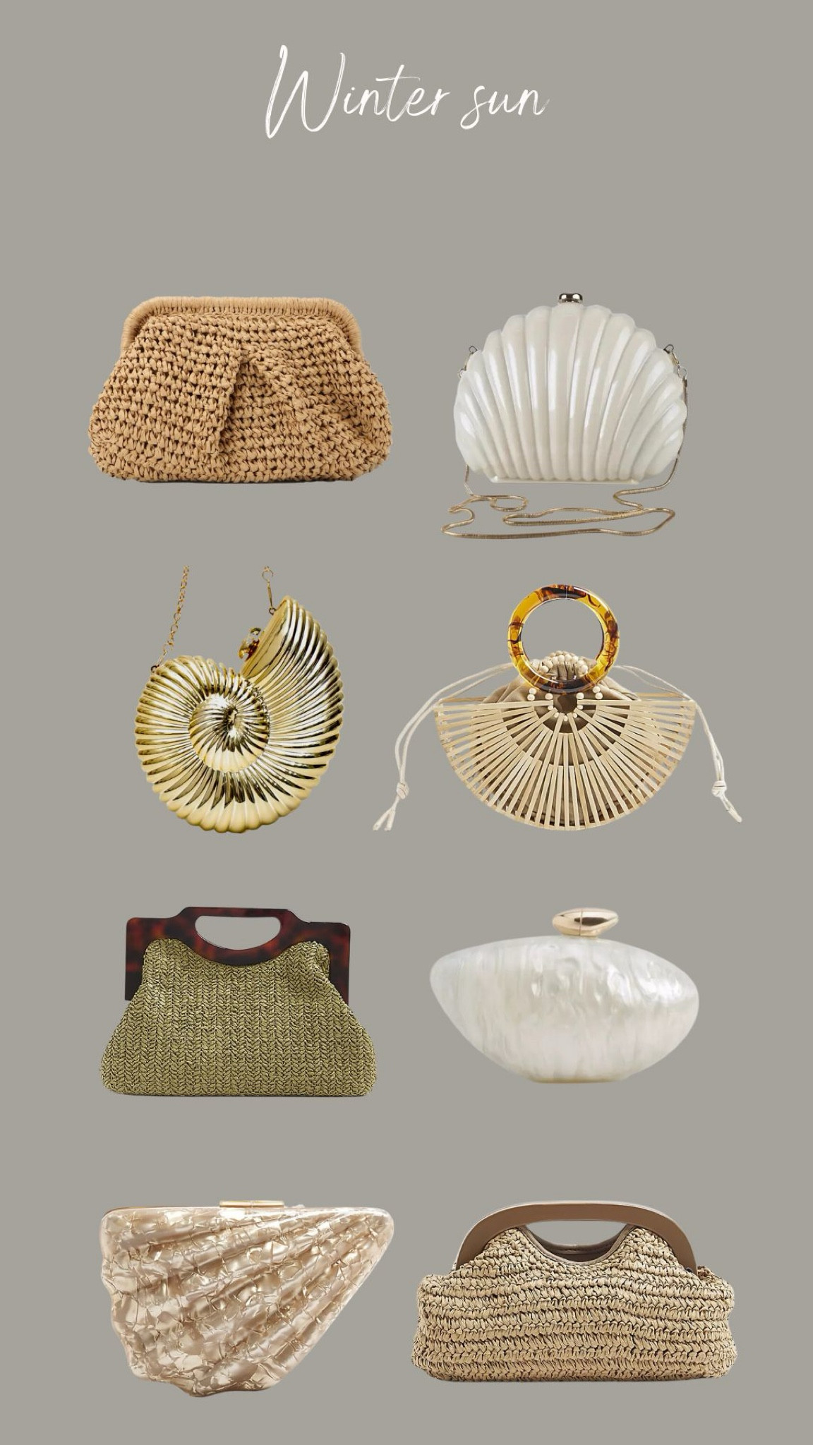 Winter sun edit - evening bags 

Raffia bags, shell bags, holiday bags, summer accessories 

#LTKuk