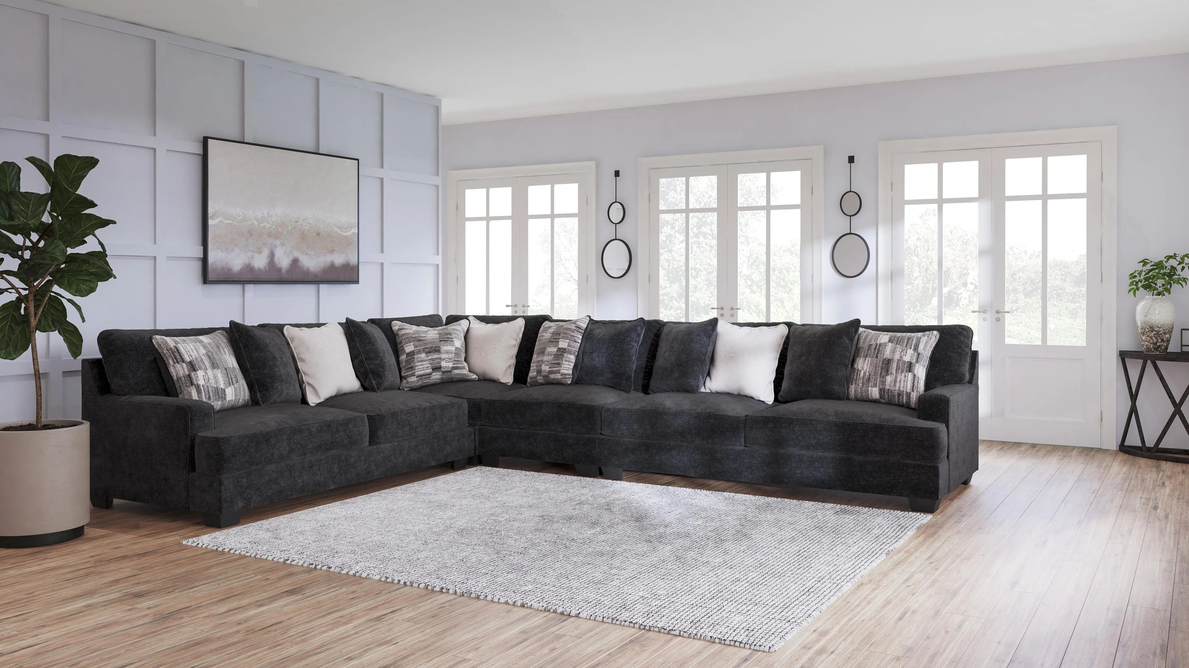 Lavernett 4-Piece Sectional, Charcoal | Ashley Homestore