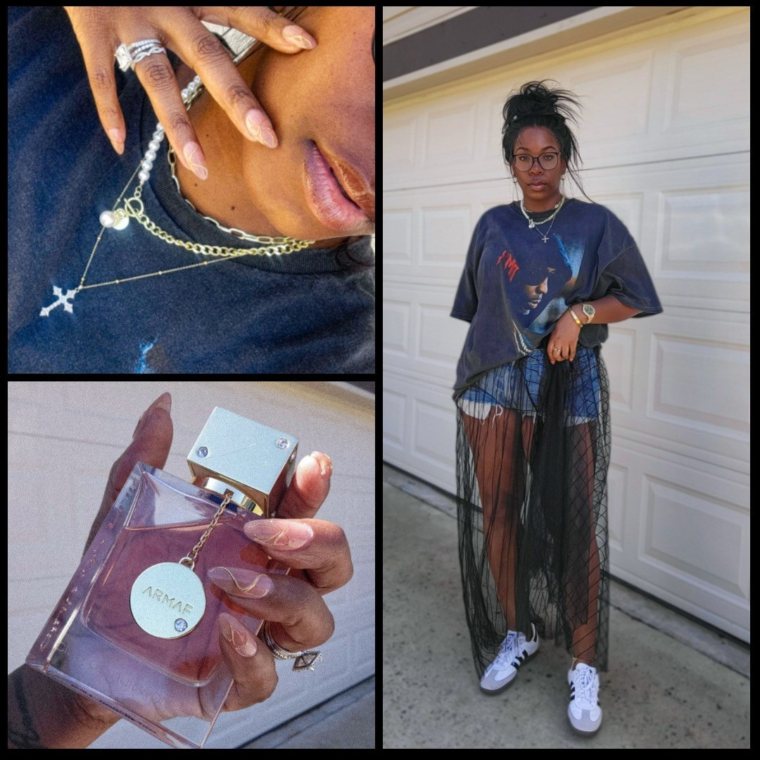 Restyled my mesh skirt over a spring/summer look. This perfume is strong at first spray but mellows out beautifully.  My press on nails are about 2 weeks old and they are still holding strong.

#LTKStyleTip #LTKSaleAlert #LTKMidsize