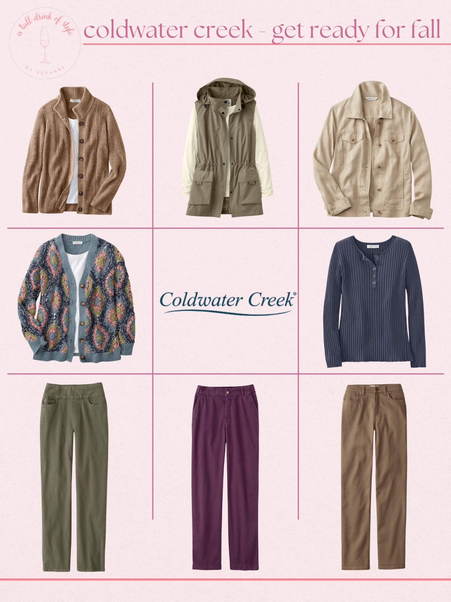 New Fall Finds at Coldwater Creek! 

Hi friend! 👋 Thanks for your support! I’m so glad you’re here!
If you're tall, over 40, or just tired of fashion that doesn’t fit your life, you’re in the right place. I share classic, elevated outfit formulas that actually work on tall women (I’m 6’1” for reference!) and help you feel confident getting dressed again.
I am your resource for timeless, elevated fashion for women over 40 (and tall women)
Age: 55
Height: 6’1”
Tops: S/M
Bottoms: 8/10
Dresses: 8/M
Over 50 fashion, tall fashion, workwear, everyday outfits, timeless outfits, Classic Outfits, fall Fashion, fall finds, fall slacks, cardigan, layering style, fall jacket find, fall must haves, neutral finds, closet staples 

#LTKSeasonal #LTKStyleTip #LTKWorkwear
