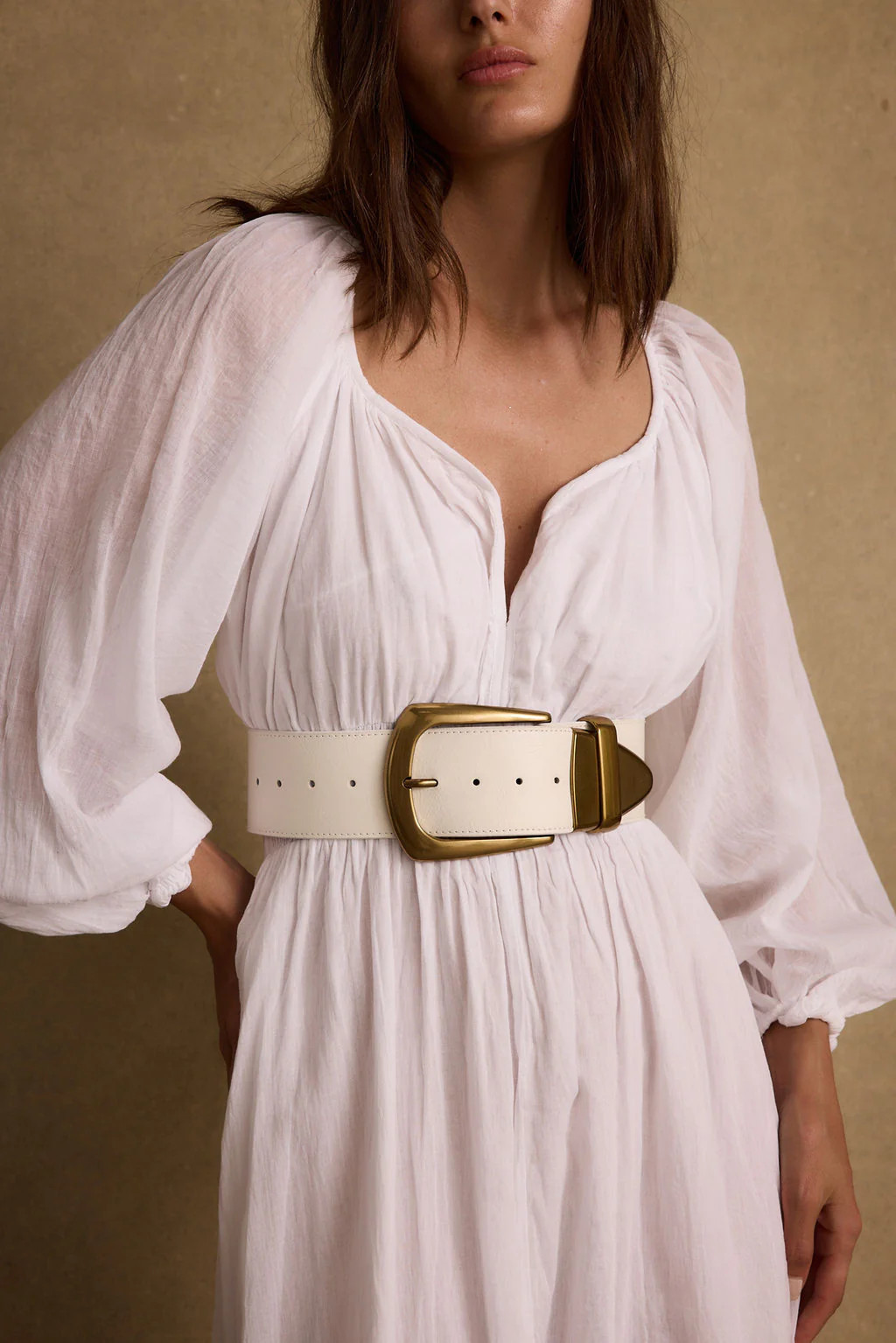 Jasper White And Gold Statement Belt | 12th Tribe
