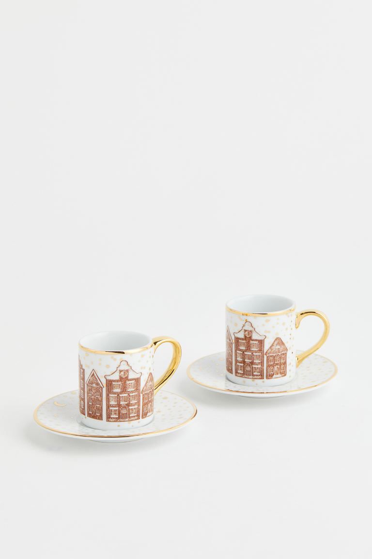 2-pack Espresso Cups & Saucers | H&M (US + CA)