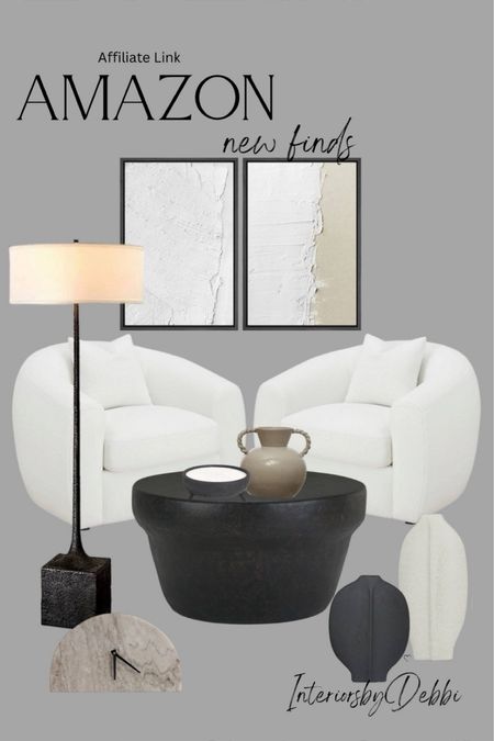 Amazon Decor
Accent chairs, framed art, coffee table, floor lamp, vases, transitional home, modern decor, amazon find, amazon home, target home decor, mcgee and co, studio mcgee, amazon must have, pottery barn, Walmart finds, affordable decor, home styling, budget friendly, accessories, neutral decor, home finds, new arrival, coming soon, sale alert, high end, look for less, Amazon favorites, Target finds, cozy, modern, earthy, transitional, luxe, romantic, home decor, budget friendly decor #amazonhome #founditonamazon

#LTKhome 

Follow my shop @InteriorsbyDebbi on the @shop.LTK app to shop this post and get my exclusive app-only content!

#liketkit #LTKSeasonal
@shop.ltk
https://liketk.it/4zHga