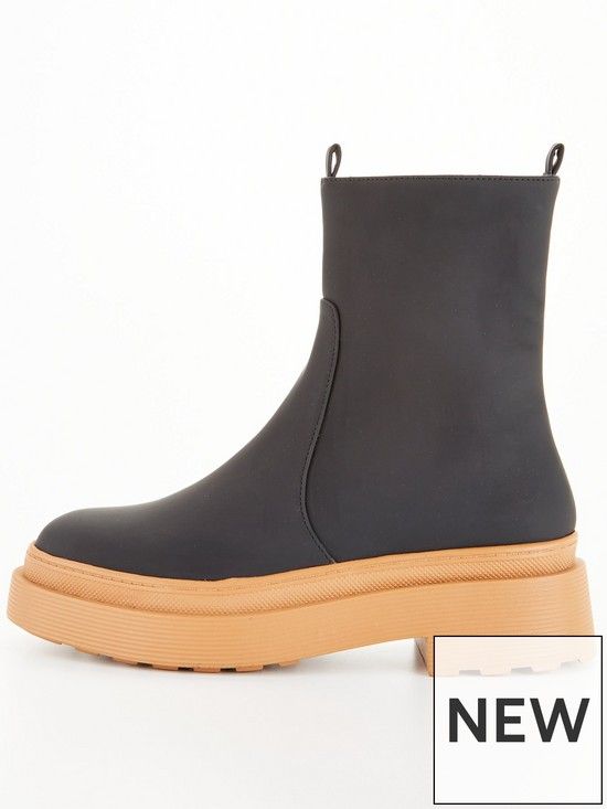 V by Very Rubber Chunky Chelsea Boot - Black | Very (UK)