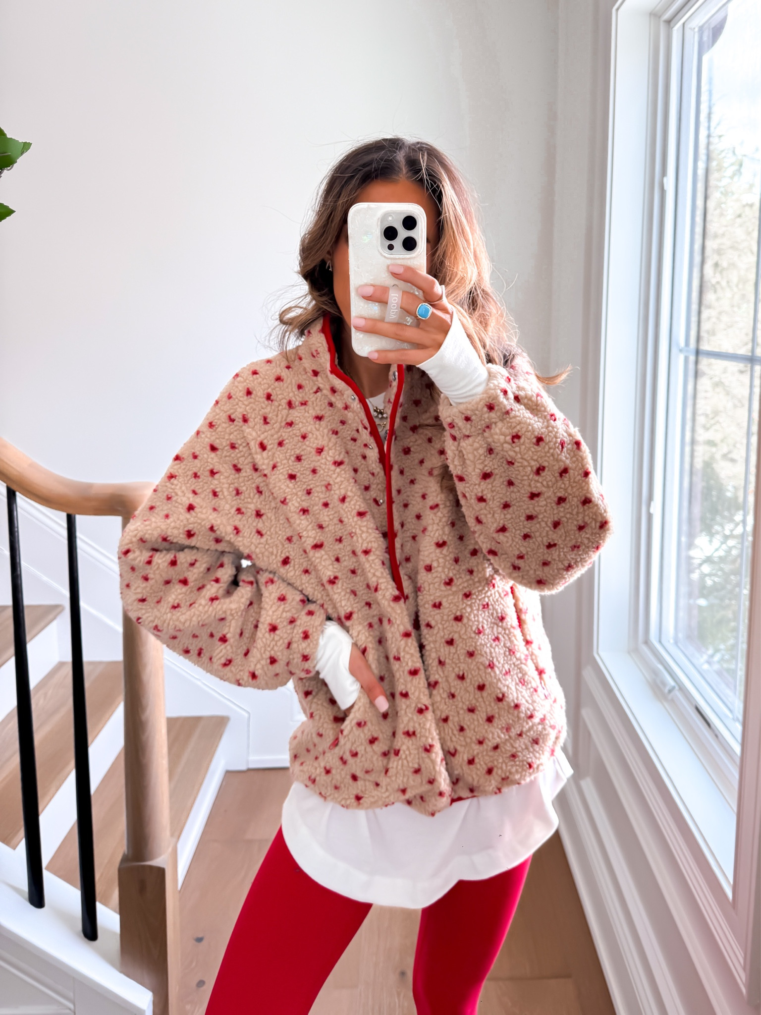 Wearing a small tunic t-shirt, snap and button fleece 

Cold Weather outfit , Valentine’s Day outfit , comfy outfit , Valentines Day 

#LTKmomlife #LTKdayinmylife #LTKSeasonal