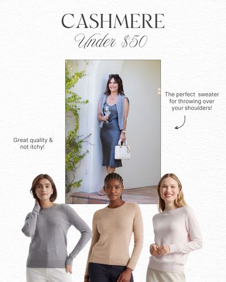 Check out the cashmere sweaters from @onequince! They are great quality, only $50 and so have many colors to choose from. Drape it over your shoulders to elevate any outfit! I ordered a size small.
#quincepartner

#LTKStyleTip #LTKOver40 #LTKFindsUnder50