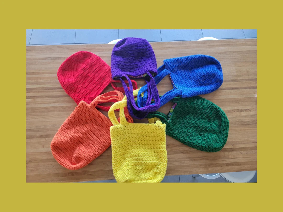 Small Crochet Shoulder Bag in Various Colors - Etsy | Etsy (US)